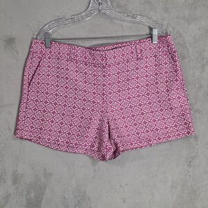 LOFT  Womens  Chino Shorts Geometrics  Pink Sz 14